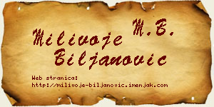 Milivoje Biljanović vizit kartica